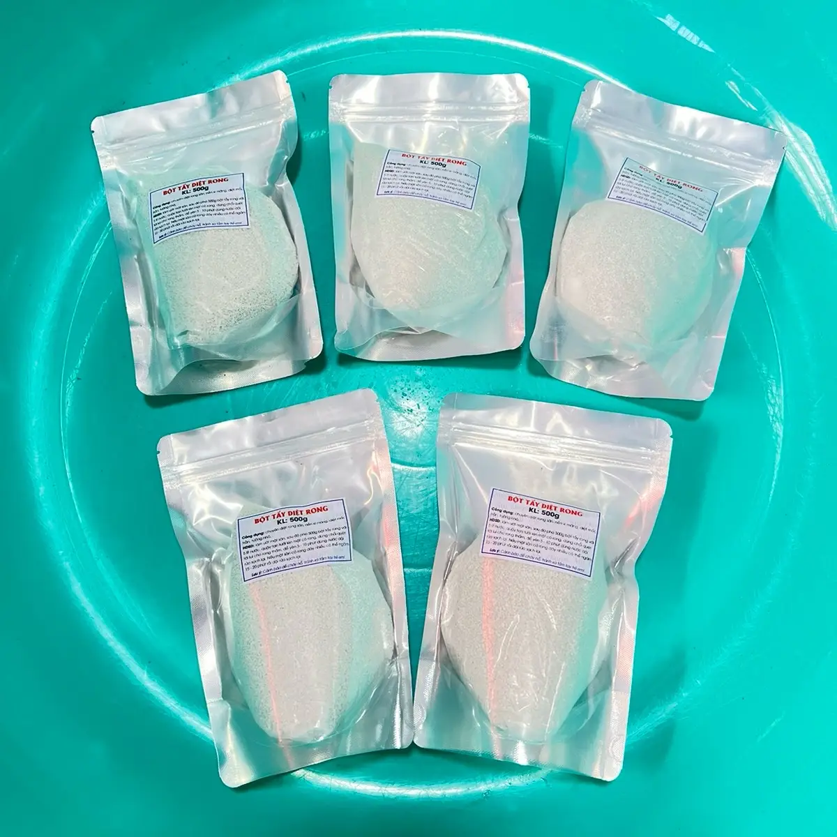 5 Gói Bột Tẩy Rong Loại 500g (2,5kg) - Hiệu Quả Làm Sạch Cao bột _