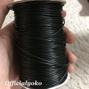 5 Meter Tali Kulit Korea Hitam (tali tidak elastis)