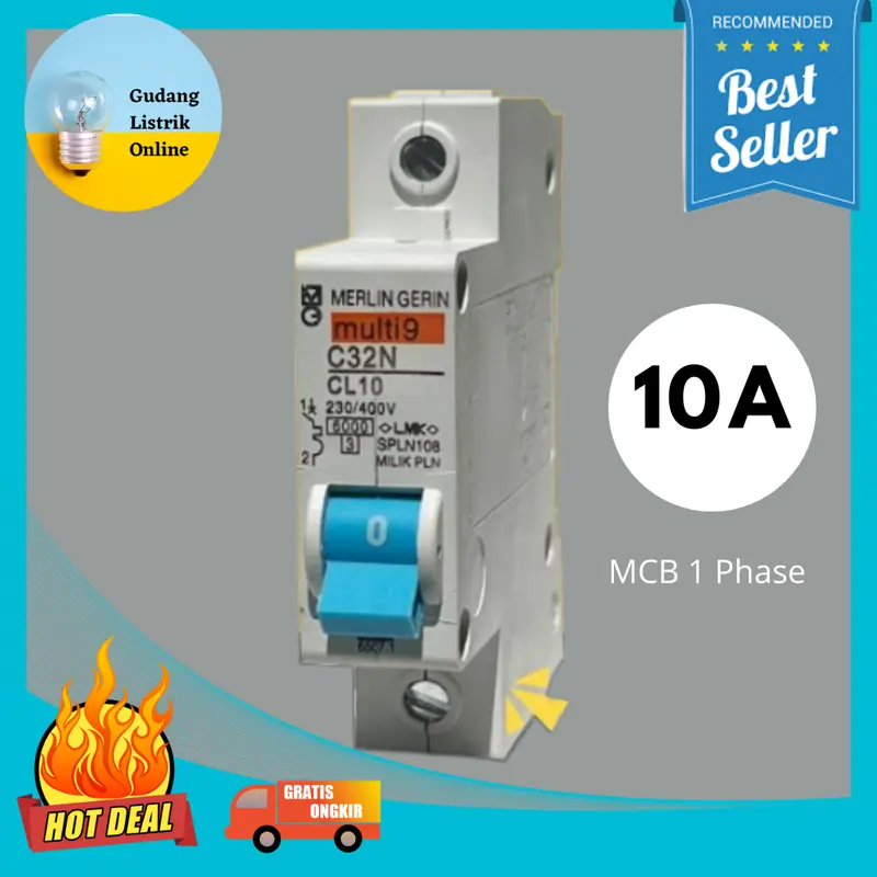 MCB MERLIN GERIN BIRU 2A 4A 6A 10A 16A 20A 25A 32A 40A 50A 63A MULTI9 2 4 6 10 16 40 AMPERE Kotak 4