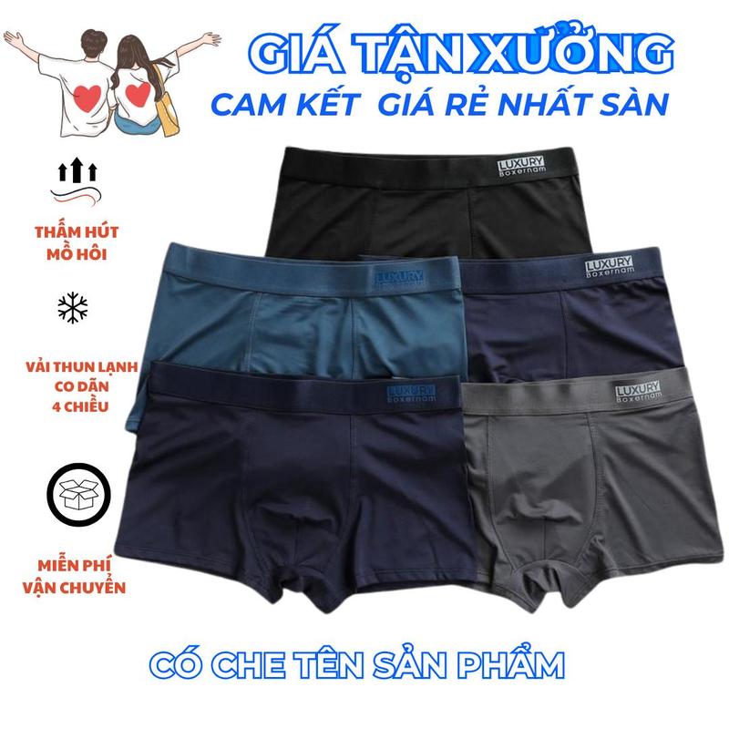    Giá gốc nhà sản xuất       Com bo 3.4.5 Quần Sịp Nam 5 màu  thun lạnh  Menswear Quần Boxer Sịp Quần Lót quần ẋì nam co dãn thấm hút mồ hôi tốt   che tên sản phẩm khi giao hàng  S20 