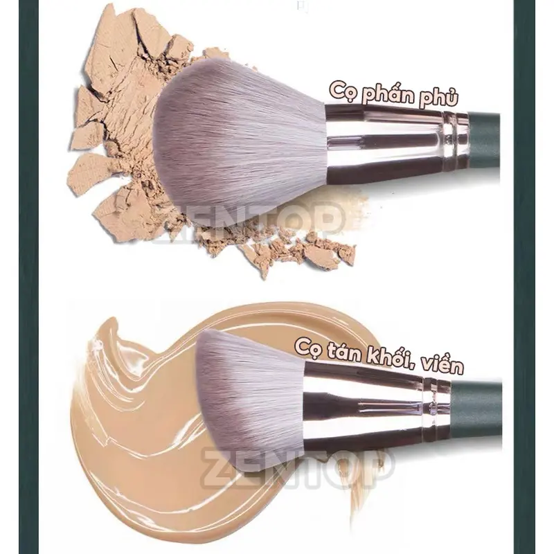 Bộ cọ trang điểm 14 cây CAO CẤP cọ lông mềm cọ đánh nền đánh phấn mắt cọ che khuyết điểm kèm BAO DA sang chảnh ZENTOP Mỹ Phẩm Cosmetic 8
