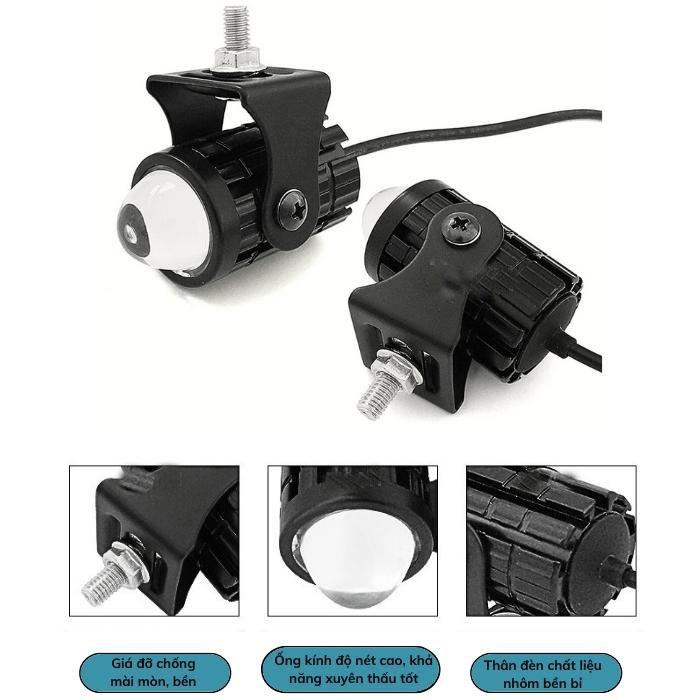 Đèn pha xe máy, xe điện, 8-80v, đèn bi bi mini L7, đèn pha bi xe máy, 2 màu Cos vàng, trắng model pha: Đèn pha L7-HT Led đèn   cầu đèn  đèn trợ sáng 5