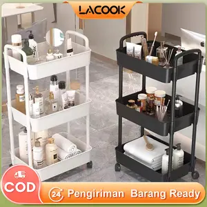 COD LACOOK rak toilet rak serbaguna square rak dapur rak susun 4 tingkat dengan roda