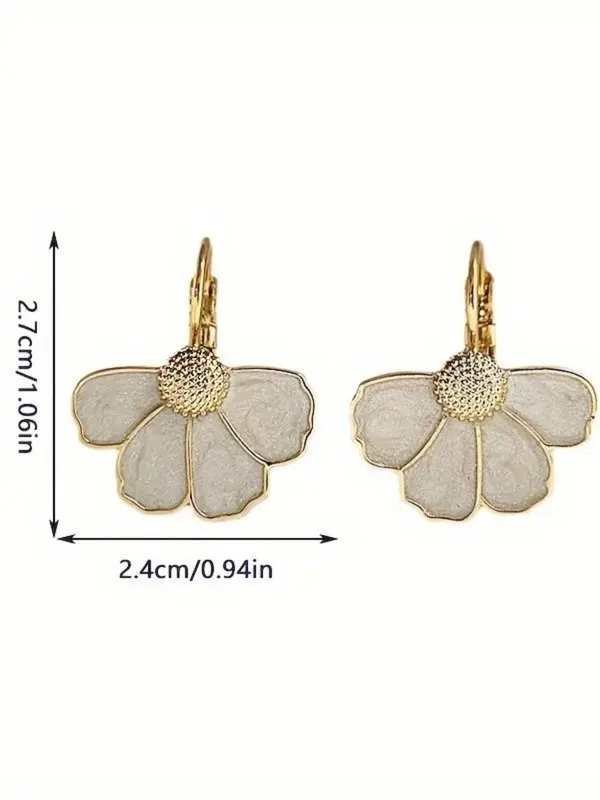 Flower Design Dangle Earrings, Fashionable Jewelry for Women & Girls, Trendy All-match & Exquisite Jewelry for Birthday Gift 1