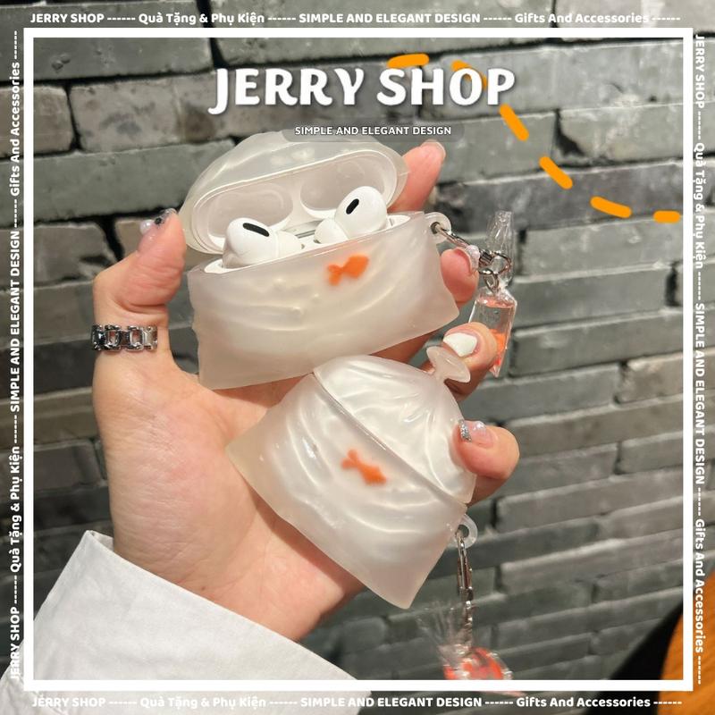 Vỏ ốp case airpods 1 2 3 4 pro và pro 2, case bảo vệ ốp tai nghe vỏ airpod bluetooth hình túi cá Koi - Jerry Shop