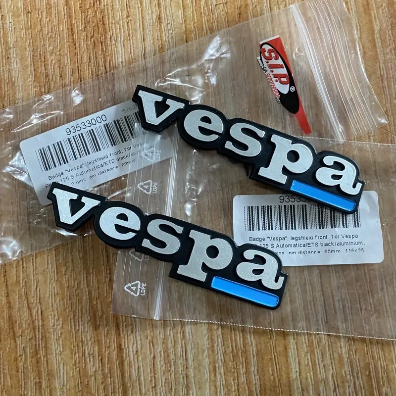 emblem vespa balok garis biru original SIP vespa largeframe smallframe PK