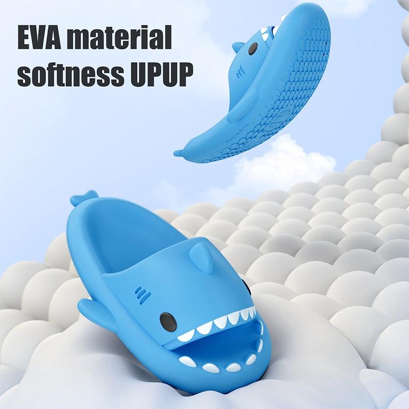 Cute Shark Slippers For Couple Anti-Skid EVA Solid Color Slipper Women Outdoor Cool Indoor Household Funny Shoes 4