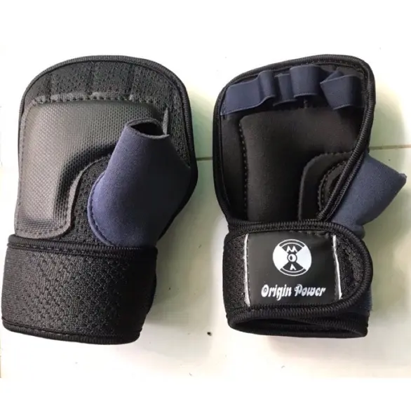 Găng tay tập gym thể hình - Găng tay tập tạ có cuốn cổ tay