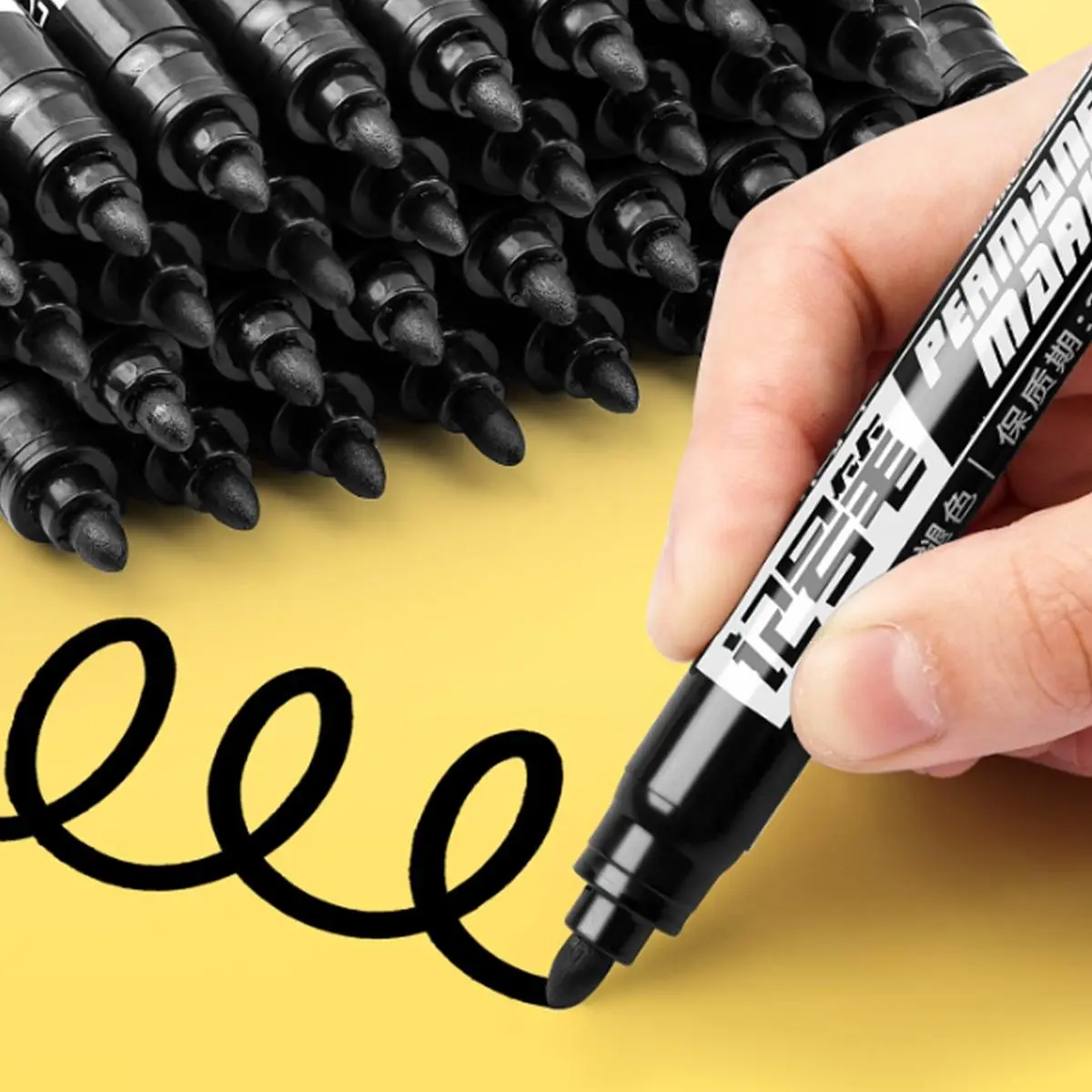 Black Marker Pens, 10pcs Multi-purpose Permanent Marker Pens, Stationery Supplies for Students School Home Office, Fathers Day Gift, Best Friend Gifts