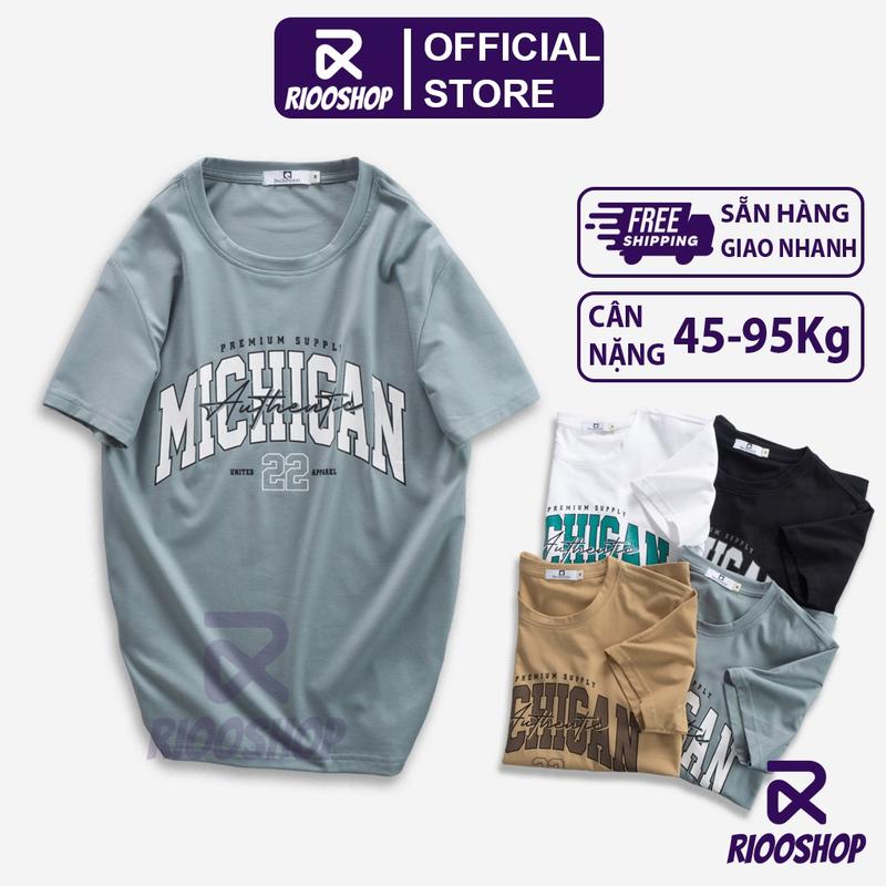 Áo thun nam cổ tròn, áo phông nam cotton vải mát 4 chiều đẹp màu trắng, đen, nâu, xám RIOOSHOP RTX094 có size lớn