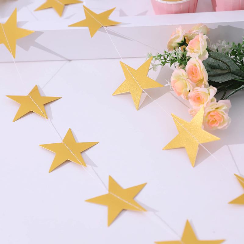 Product Introduction of Five-Pointed Star Three-Dimensional Paper Flower Ball Pull Birthday Banner First Birthday Party Wedding Room Wedding Decoration Supplies - 4 Meters 1 Piece 17