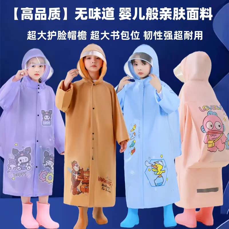 Áo Mưa Trẻ Em, Có Vị Trí Cặp Sách, Áo Mưa Hoạt Hình, Dành Cho Bé Trai Và Bé Gái, Thích Hợp Cho Mẫu Giáo, Thời Trang, Áo Mưa Học Sinh 1