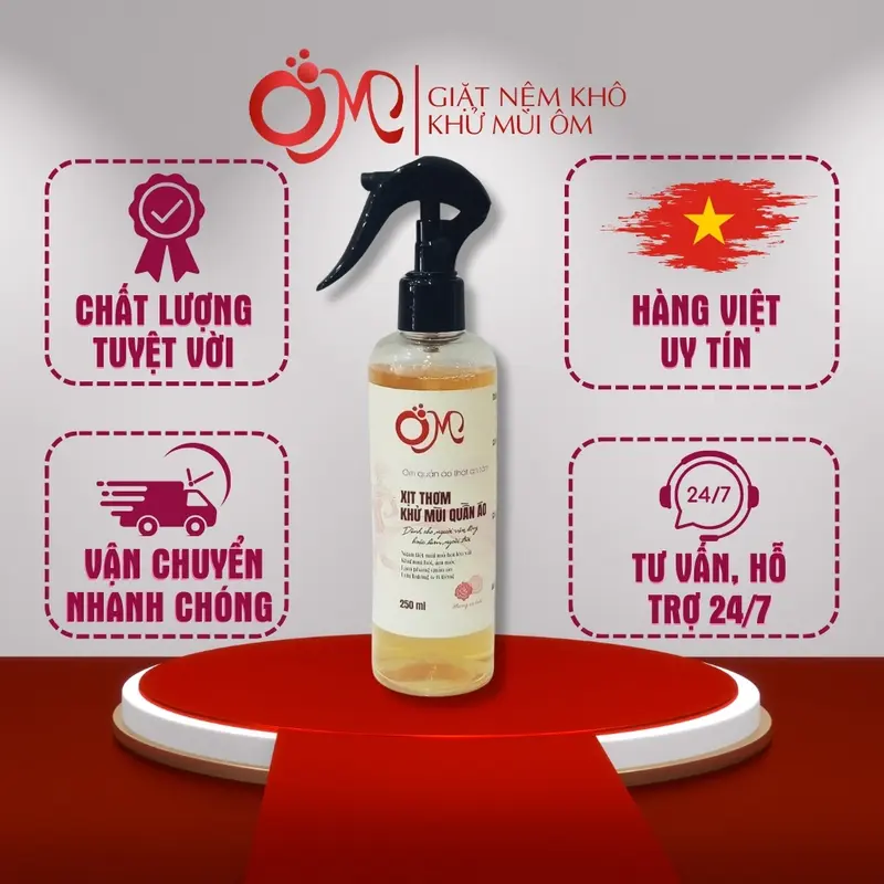 Xịt khử mùi cơ thể nữ thể thao Ôm 250ml lưu hương lâu 6-8h khử mùi mồ hôi quần áo năng động diệt khuẩn thơm quần áo Omxtra 7