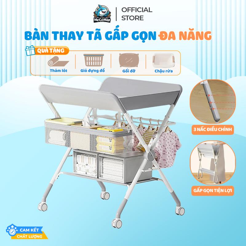 Bàn Thay Tã Cho Bé Có Thể Gấp Gọn Dễ Dàng, Bàn Massage Thay Quần Áo Cho Bé Sơ Sinh Có Bánh Xe