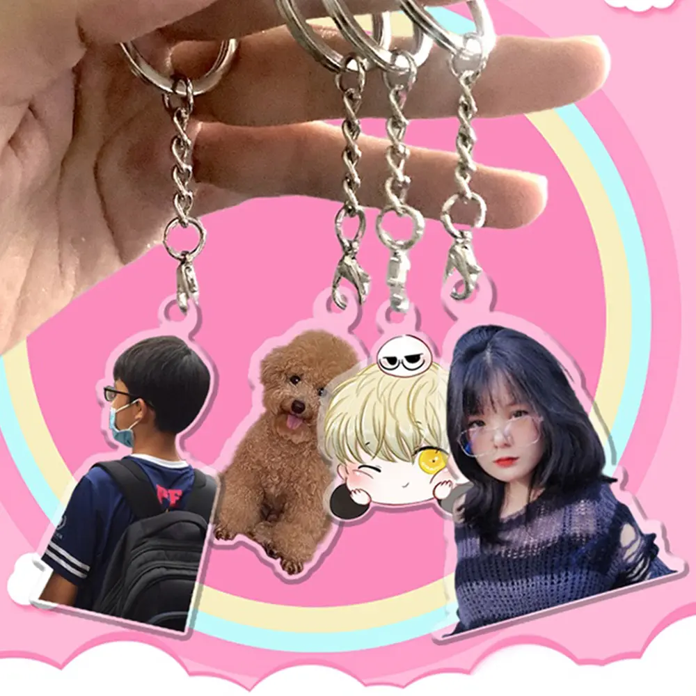 Móc khoá chân dung cắt viền THEO YÊU CẦU siêu cute làm quà tặng, quà lưu niệm, dấu ấn cá nhân, móc khoá mica,....