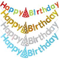 Gambar A 1 Set Banner Happy Birthday Motif Topi Flag Bendara Ulang Tahun Bunting HBD Dekorasi Backdrop - Gold dari DEPARCEL RIBBON Kota Malang 1 Tokopedia