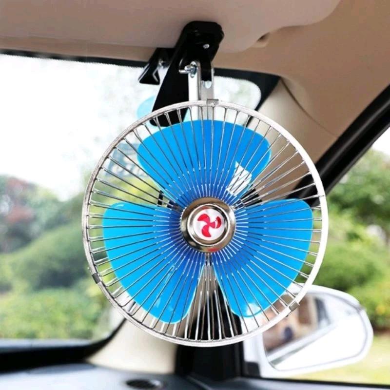 Quạt Kẹp Ô Tô 3 CÁNH 12V-24V Quạt Xe Tải Lồng Sắt Cao Cấp Quạt Kẹp Bình Ắc Quy 3