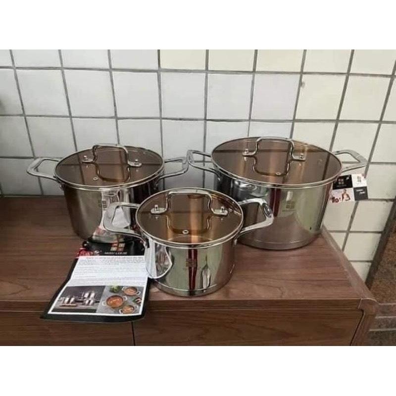 Tách lẻ Bộ Nồi cao cấp Misu louis 3 Món Inox (MISU ĐEN)Đáy Liền Nguyên Khối 5 Đáy, Sử Dụng Mọi Loại Bếp 4