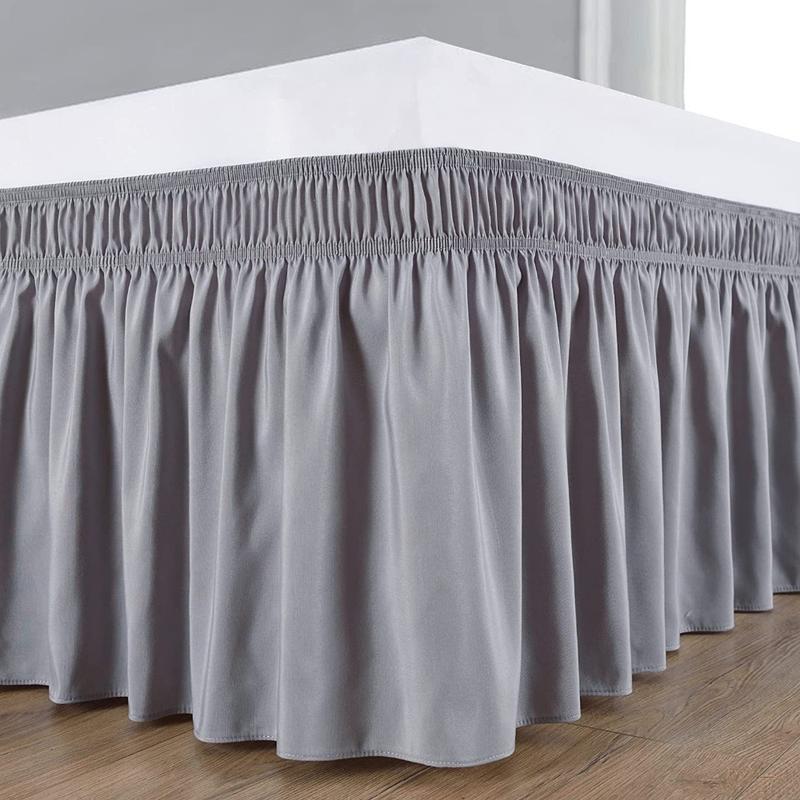 Comfortable Polyester Bed Skirt Elastic Removable Bed Ruffles Bed Side Decorations Solid Color Bed Side Skirt Home 1