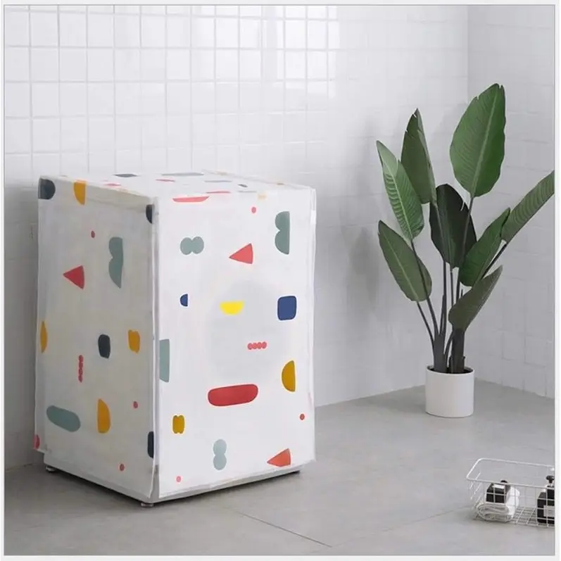 Áo trùm máy giặt cửa trên VẢI TRONG SALIN 9kg, bọc chắn bụi máy giặt 2