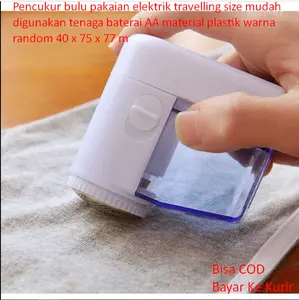 Pencukur bulu pakaian elektrik travelling size mudah digunakan tenaga baterai AA material plastik warna random 40 x 75 x 77 m