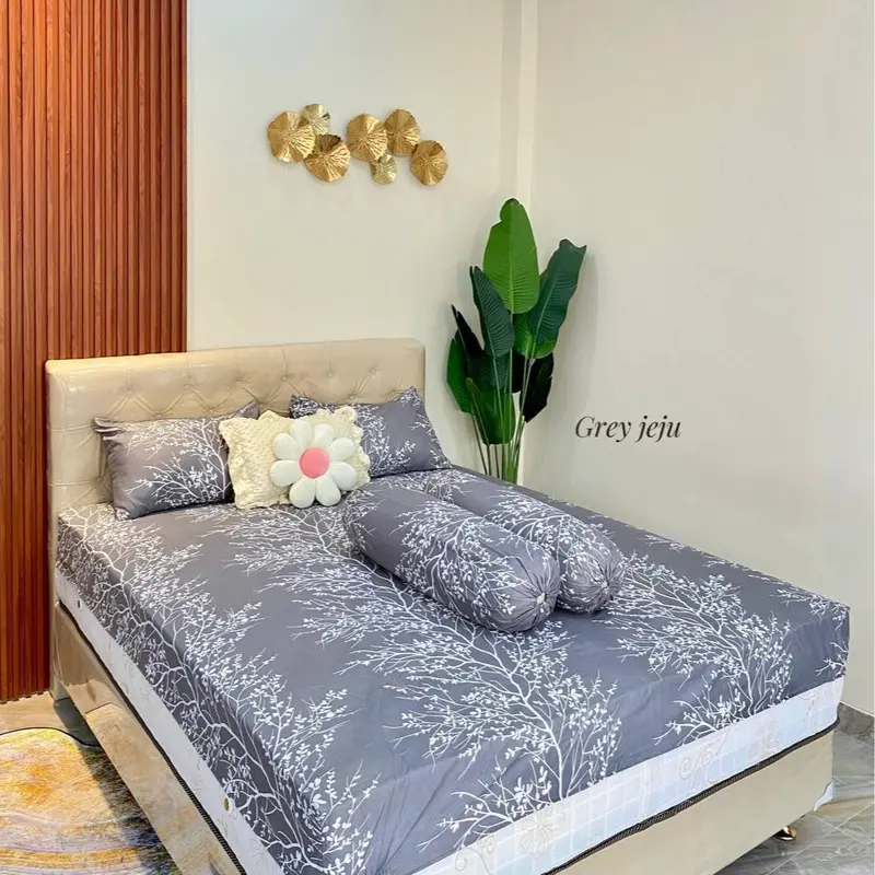 Sprei Motif Cantik Kain Katun Disperse Satu Set Sarung Bantal Sarung Guling Cotton Disperse 4