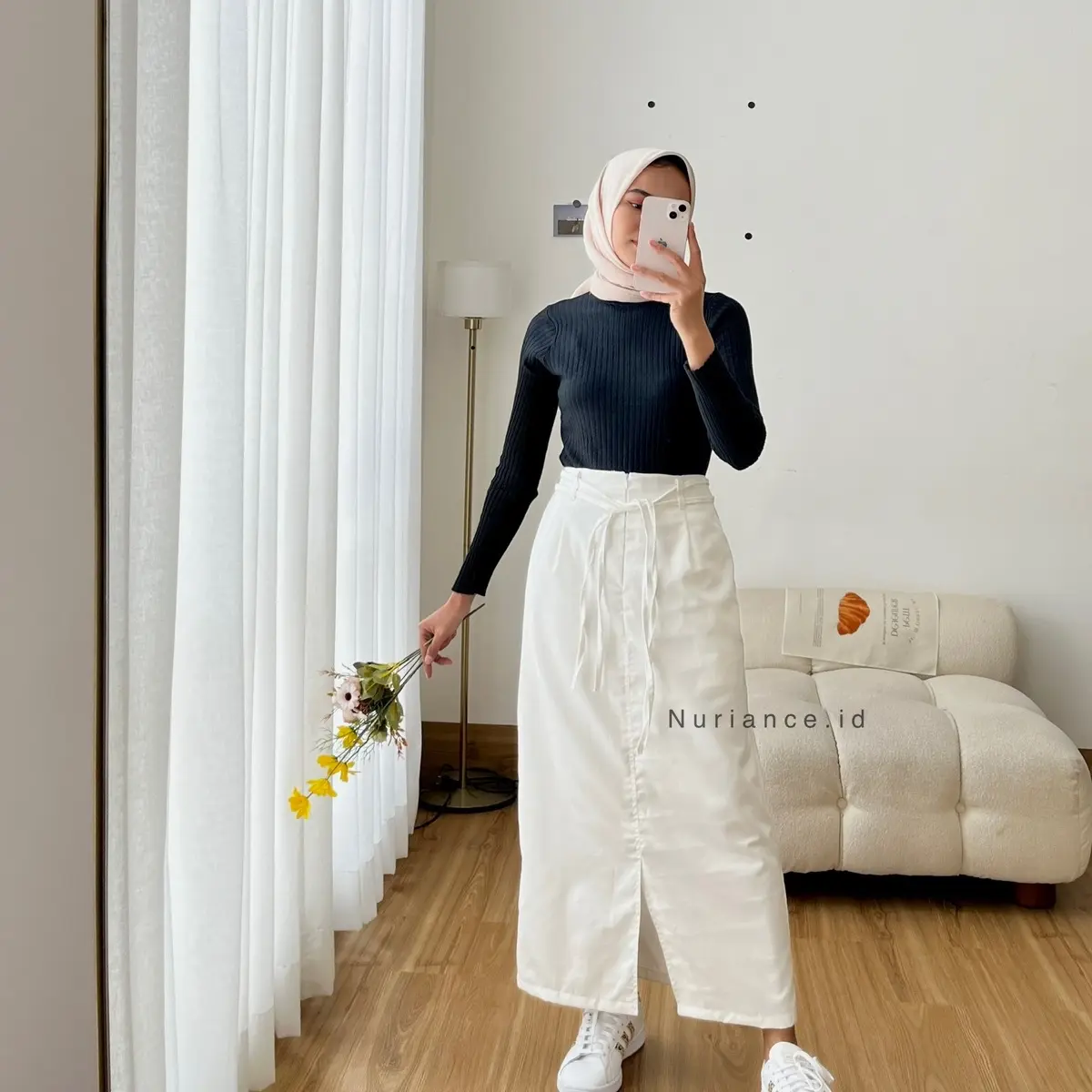 NURIANCE - TISSA SKIRT rok A-Line Katun Casual Formal Semi Tebal Wanita