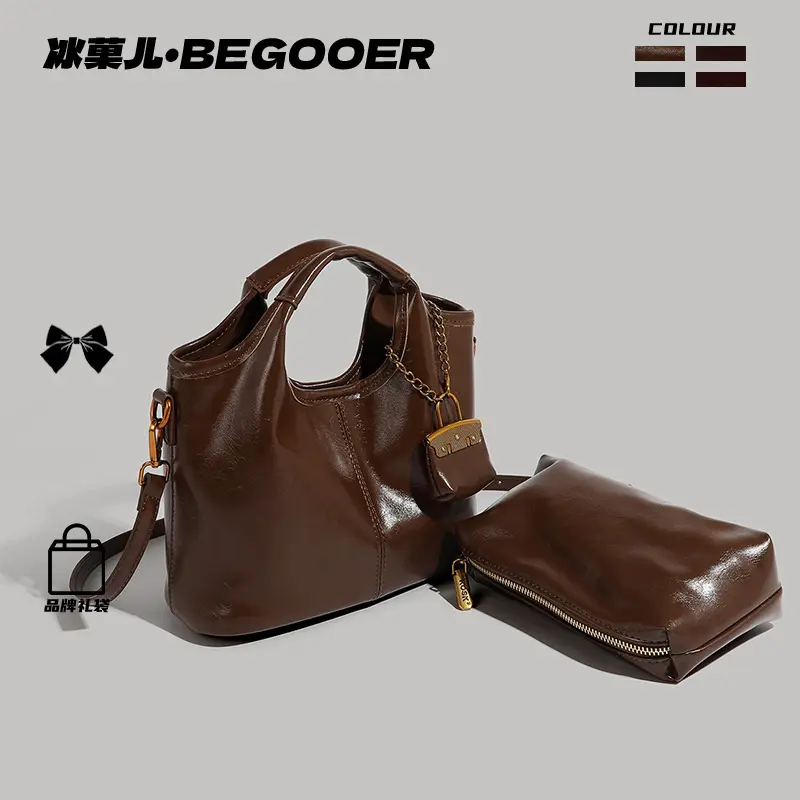 Cross-Border Bag Niche Retro Easy Matching Bucket Bag 2024 Autumn and Winter New Combination Bags High-Grade Portable Messenger Bag
