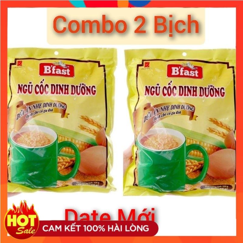 Combo 2 Bịch Ngũ Cốc B'fast Vinacafe Thơm Ngon Bổ Dưỡng (20gói x 25gram) DATE MỚI Hạt Ngũ Cốc Food