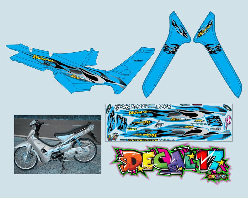  TEM CHẾ LỬA WAVE NHỎ 110 ĐỜI ĐẦU ĐA DẠNG MÀU SẮC ! Nhãn Dán Decal 