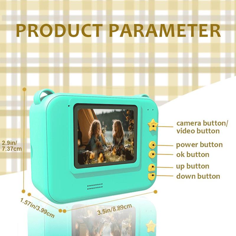 Instant Print Camera for Kids, 1 Set Selfie Digital Camera with 3 Rolls Print Paper & Lanyard, High Definition Video Camera, Portable Printer, Kids Toys, Teenage Boy Gift, Thanksgiving Gift Set, Stocking Filler, Valentine's Day Gift, Photographic Kit 8