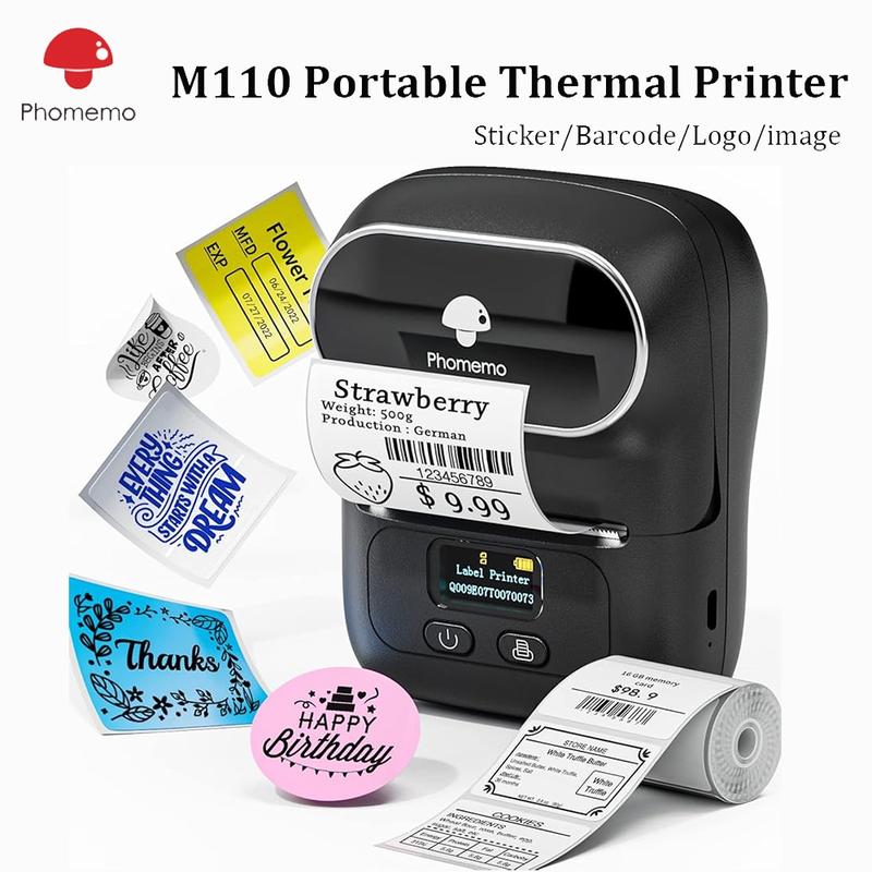 Máy in nhãn mini cầm tay Phomemo M110,Hỗ trợ kết nối điện thoại và máy tính