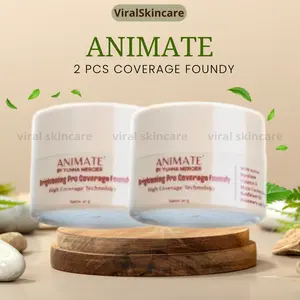 BUNDLING 2 PCS Animate Brightening Pro Coverage Foundy 10gr Foundation Wajah