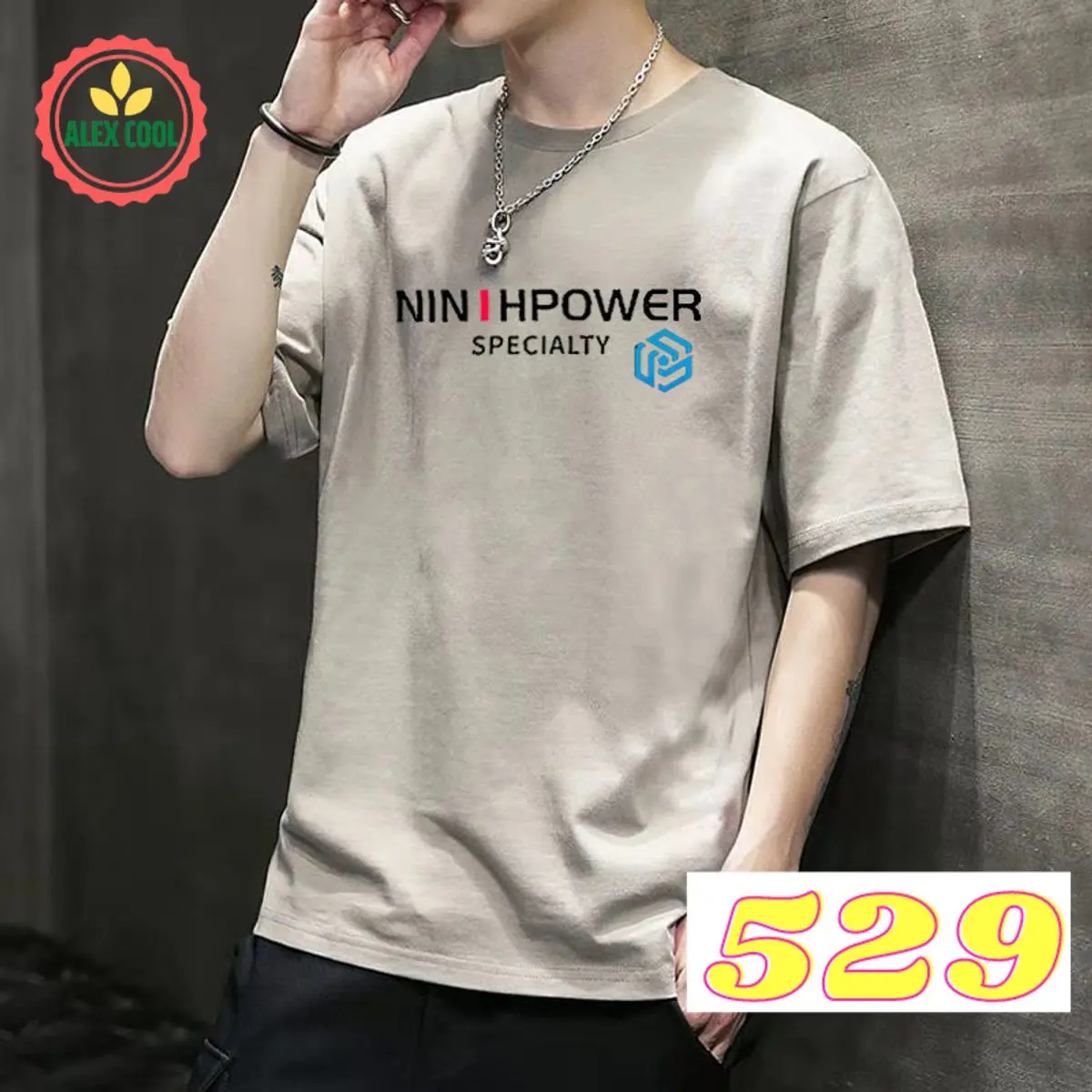 Áo thun nam, áo phông nam tay ngắn cổ tròn chất cotton thun lạnh co giãn 4 chiều hình 528 alex cool