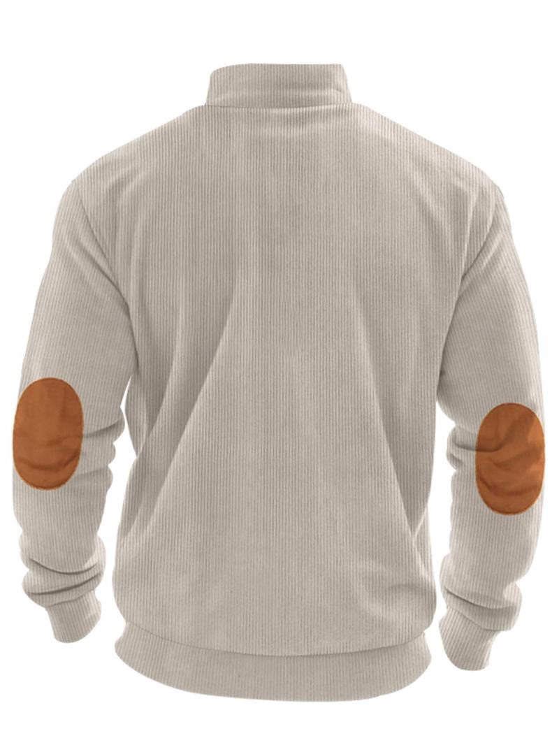 Product Introduction of Men's Colorblock Patchwork Half Zip Sweatshirt, Regular Fit Casual Retro Long Sleeve Collared Pullover for Spring & Fall, Fashion Men's Top for Daily Wear, Hoodie 9