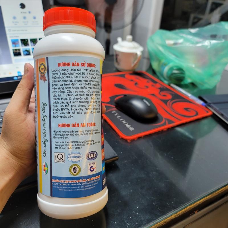 1000ml, Đạm cá sinh học quế lâm giúp cây ra rễ mạnh, mát cây, tốt rễ, đâm cảnh đẻ nhánh lá bóng mượt, trái lớn nhanh 1