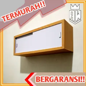 rak dinding pintu sliding aesthetic. rak gantung tempat make up dll storage.. Kayu