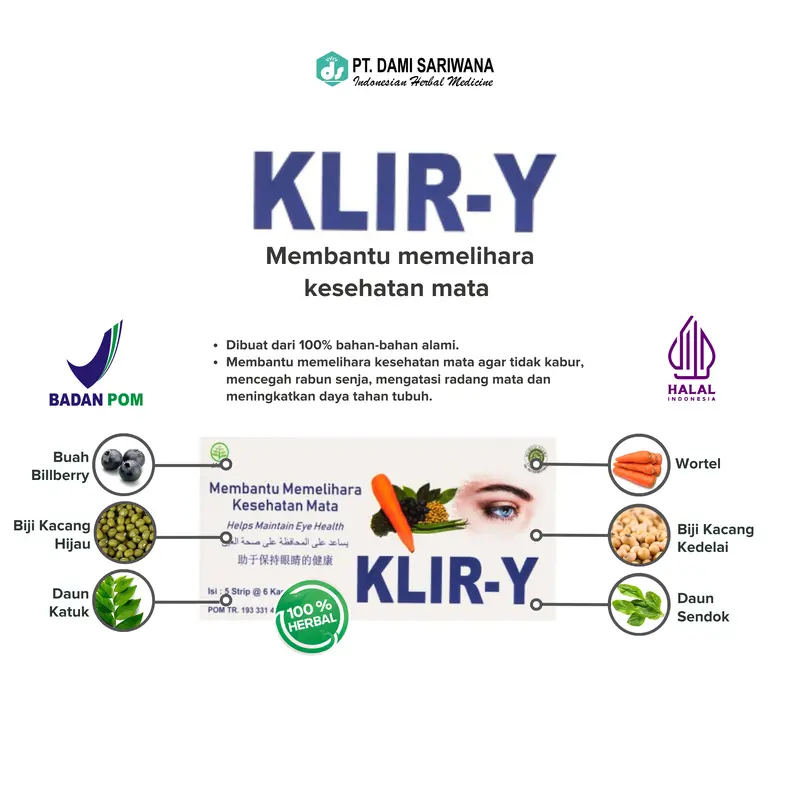 Herbal KLIR Y Strip 30 Kapsul Vitamin Memelihara Kesehatan Mata 0