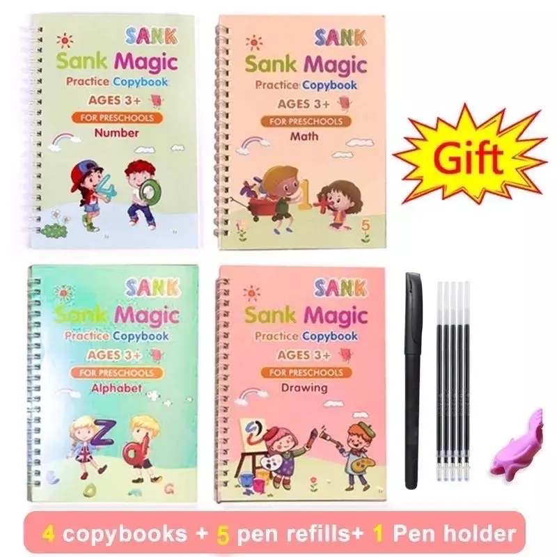 Sank Magic 3D Buku Edukasi Anak Belajar Menulis Untuk TK Angka & Huruf / buku megic 4