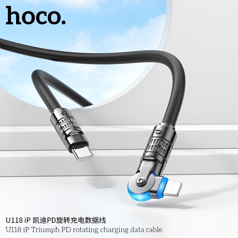 Product Introduction of Cáp Sạc Nhanh Hoco U118 Đầu Xoay 180Độ, Chân Type-C To Lightning Sạc Nhanh 27W Cho iPhone 8/X/Xs/Xsmax/Xr/11/12/13/14 Series, Cáp Bọc TPE Mềm Mại, Bền Bỉ, Đầu Cắm Có Led, Tự Ngắt Khi Pin Đầy, Bảo Hành 12 Tháng Phụ Kiện 11