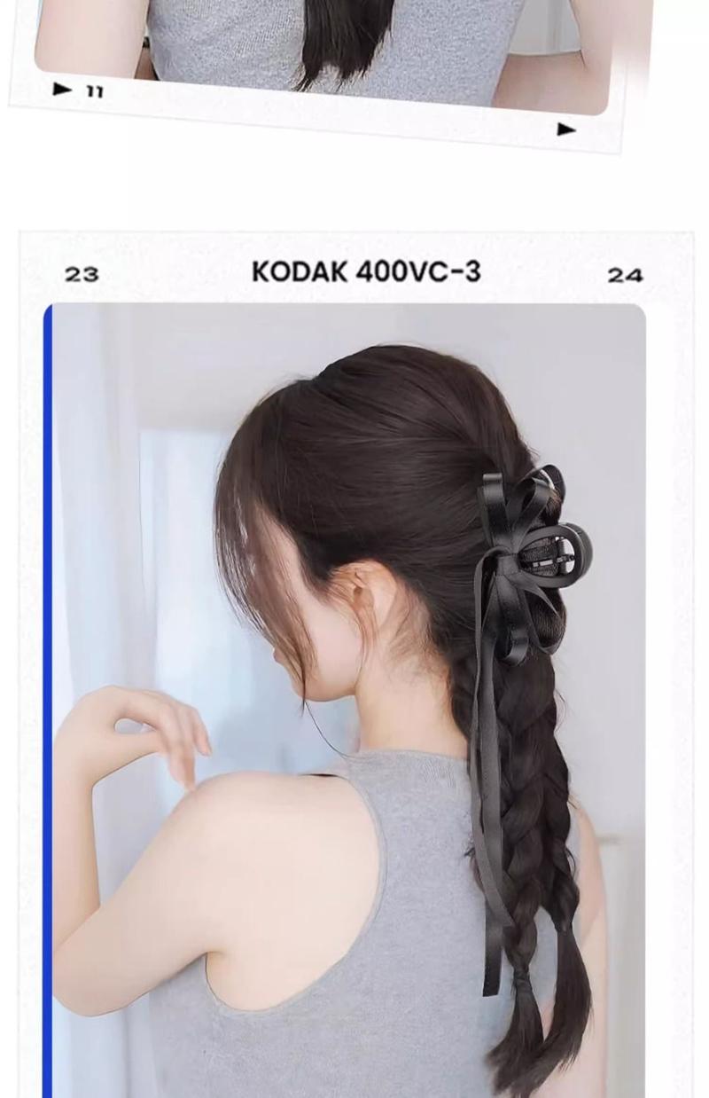 Product Introduction of Tóc Giả thắt bím Tóc Cho Nữ, Tóc Bện Xương Cá, Ruy Băng Phong Cách Múa Ba Lê, Trông Tự Nhiên, Kẹp Càng Cua Ngọt Ngào Tóc Bện Đôi, Tóc Đuôi Ngựa Cao, Kiểu Mới 2025 13