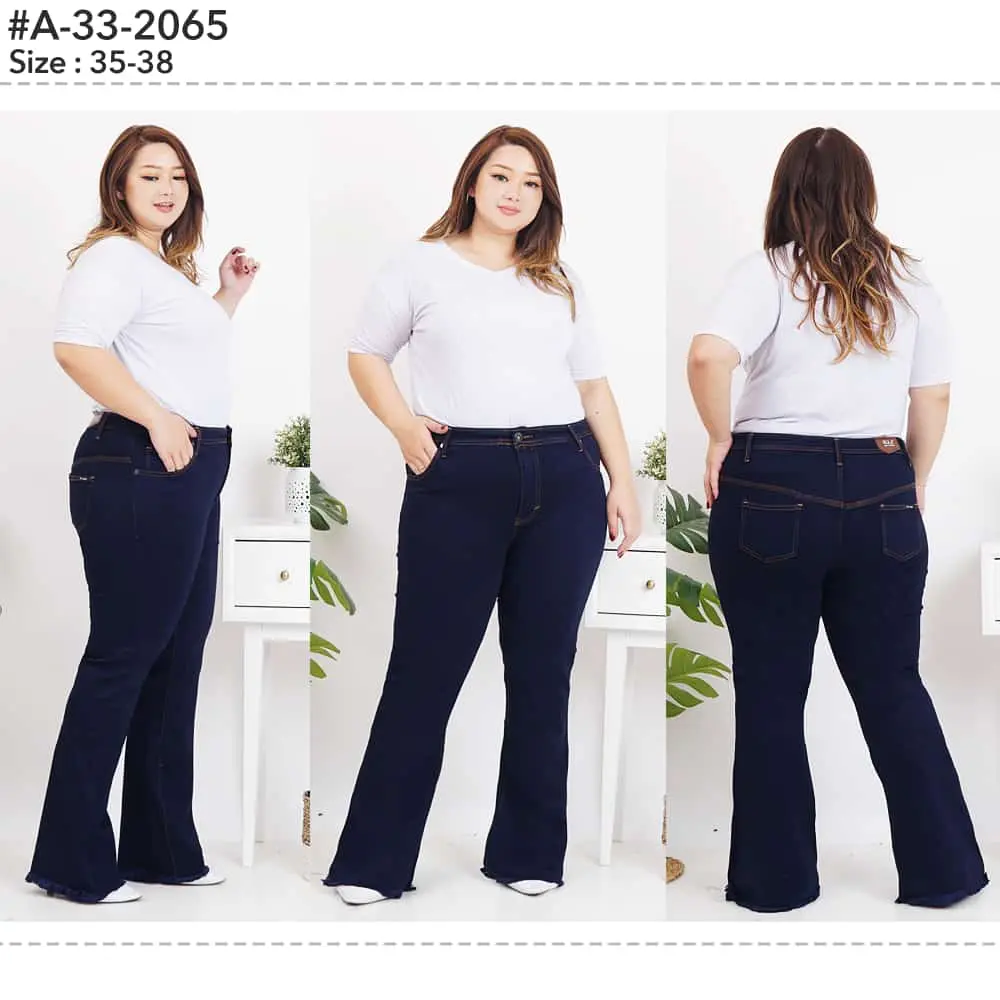 SNAB - Jeans Cutbrau Jumbo 35-38 Navy Blue Rawis celana cutbray