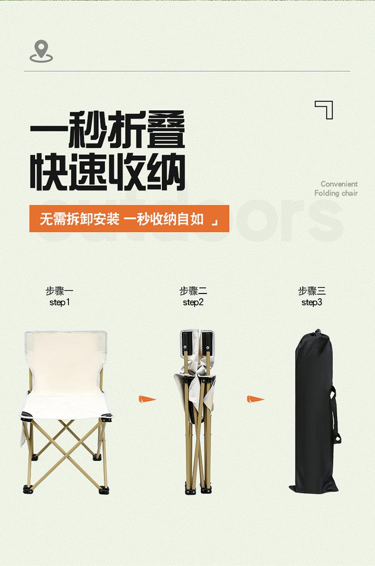 Product Introduction of Outdoor folding chair Field sketch fishing stool Portable BBQ family camping Oxford cloth folding chair 9