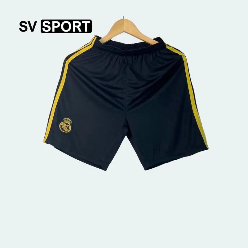 Bộ quần áo bóng đá, đồ đá banh REAL ĐEN MỚI 2024 Logo thêu - Vải thun lanh cao cấp Top Sport 3