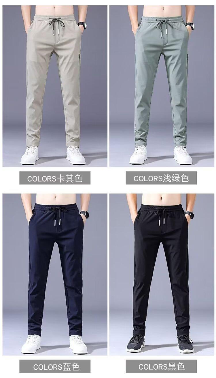 Product Introduction of Quần Dài Lụa Lạnh Mỏng Và Thoáng Khí, Trang Phục Mùa Hè, Dành Cho Nam Giới, Thời Trang Thường Ngày Dễ Phối Đồ Độ Đàn Hồi Cao, Quần Ống Đứng Ôm Sát, [Thanh Toán Khi Nhận Hàng & Hàng Có Sẵn] 23