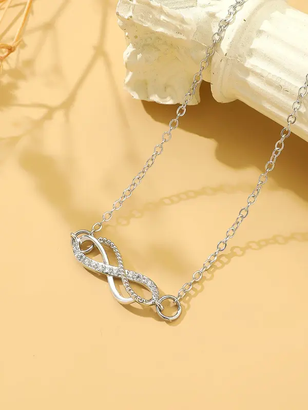 Women  Rhinestone Decor Infinity Charm Anklet for Women, Beach Vacation Matching Jewelry, Fashion Accessory for Party & Daily Wear 7