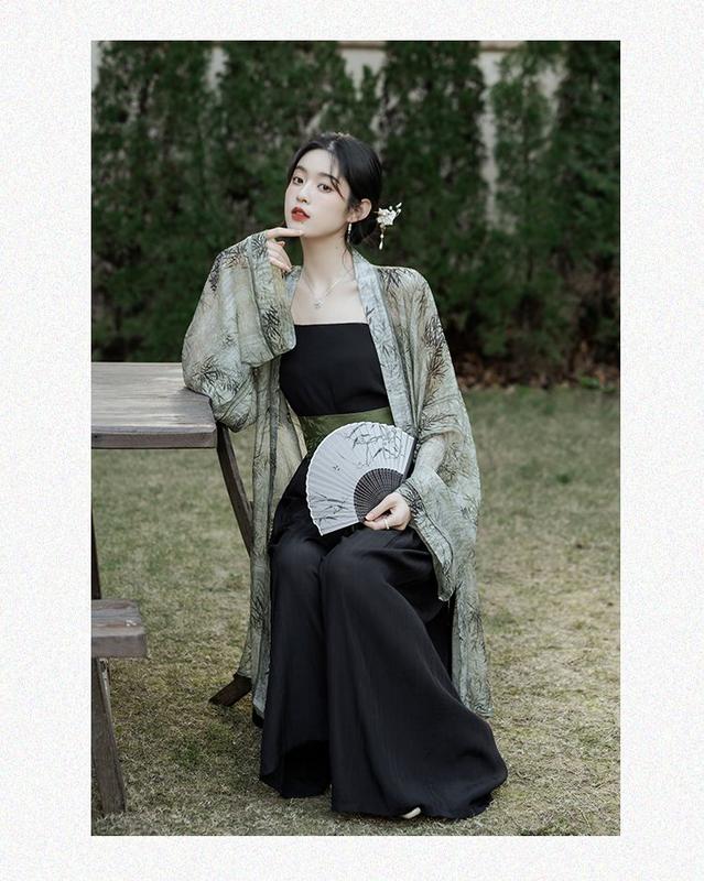 Product Introduction of New Chinese Style Han Chinese Clothing Suits Placket Long Cardigan Pants Three-Piece Suit Daily Commute Leisure Comfortable 19