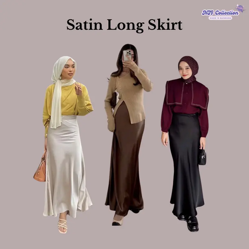 Satin Long Skirt | Size S - XL | rok satin Duyung | korean satin skirt | rok silk premium | rok satin duyung panjang