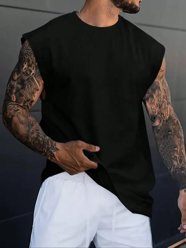 Men's Letter Print  Back  Tank Top, Regular Fit Casual Sleeveless Top for Summer, Men's Top for Daily Wear 1