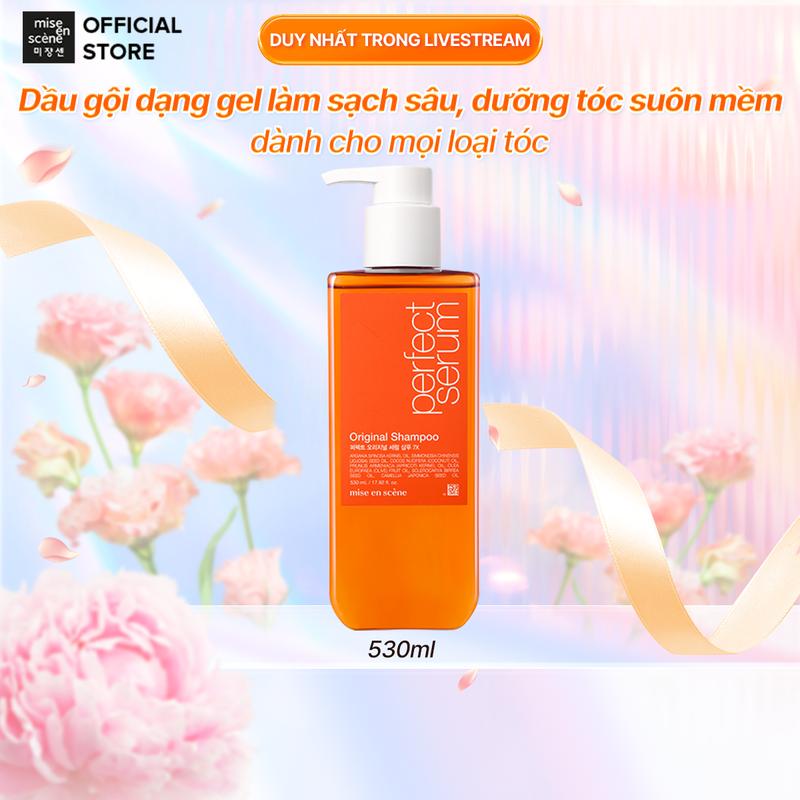 [KOL] Dầu gội mise en scène Perfect Serum Original Shampoo 530ml dưỡng tóc mềm mượt, phục hồi hư tổn